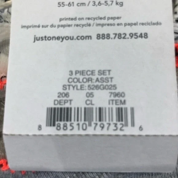 NWT Carter 3 pcs Long Sleeve Bodysuit w 3 pcs bibs - Picture 9 of 9